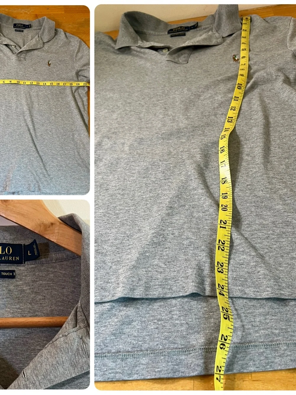 Polo Ralph Lauren Mens Large Polo Shirt Lot of 3 Pony Logo Gray Navy White